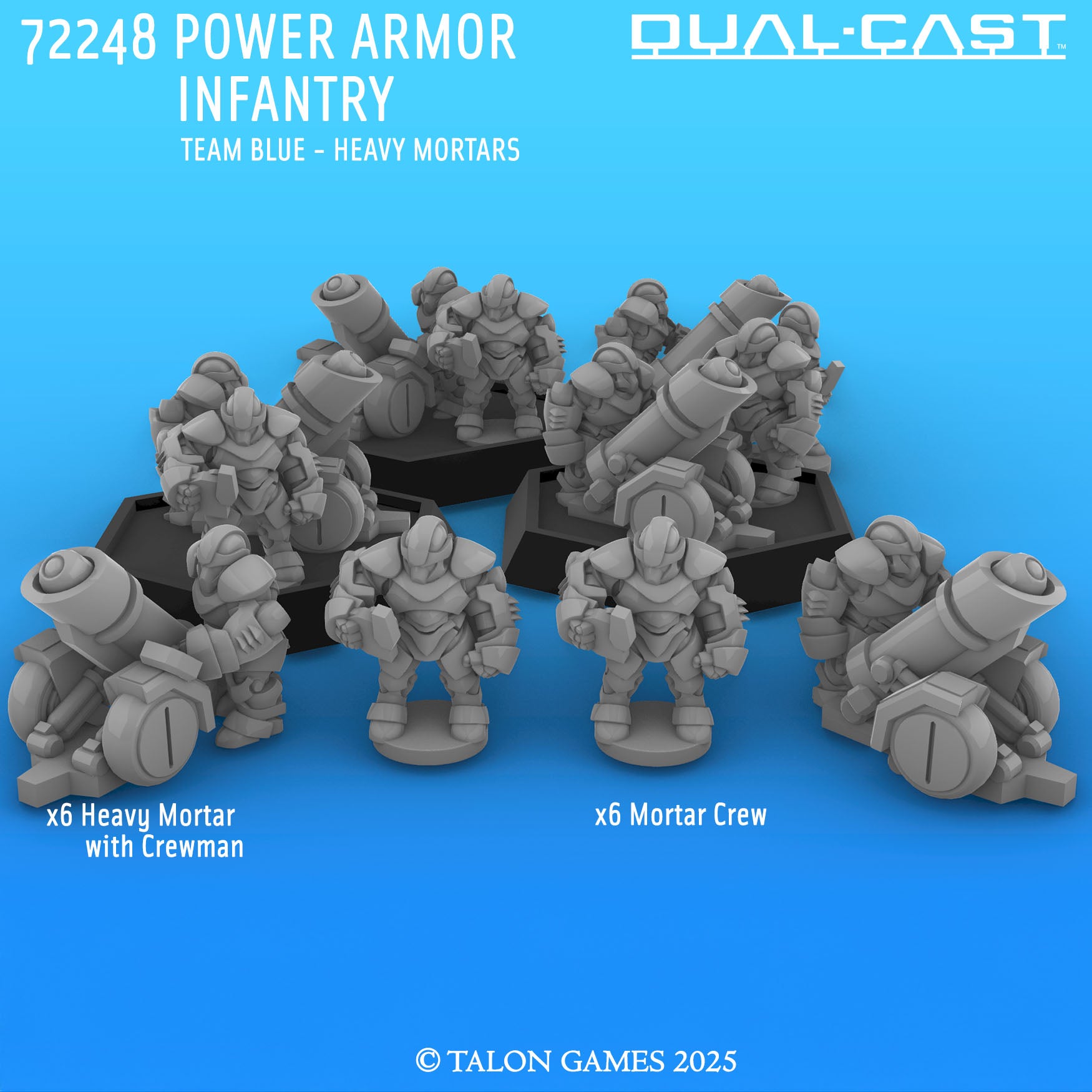 72248 POWER ARMOR INFANTRY w/HEAVY MORTARS - TEAM BLUE