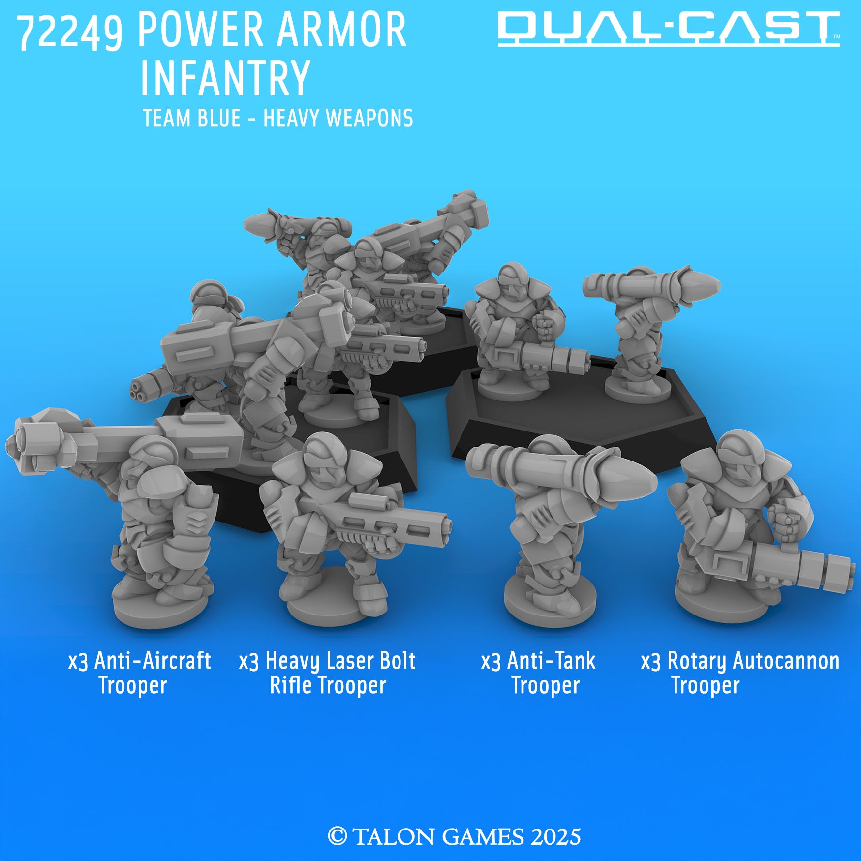 72249 POWER ARMOR INFANTRY w/HEAVY WEAPONS - TEAM BLUE