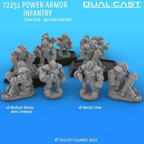 72251 POWER ARMOR INFANTRY w/MEDIUM MORTARS - TEAM BLUE