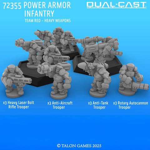 72355 POWER ARMOR INFANTRY w/HEAVY WEAPONS - TEAM RED