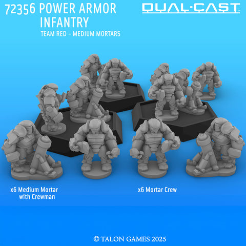 72356 POWER ARMOR INFANTRY w/MEDIUM MORTARS - TEAM RED
